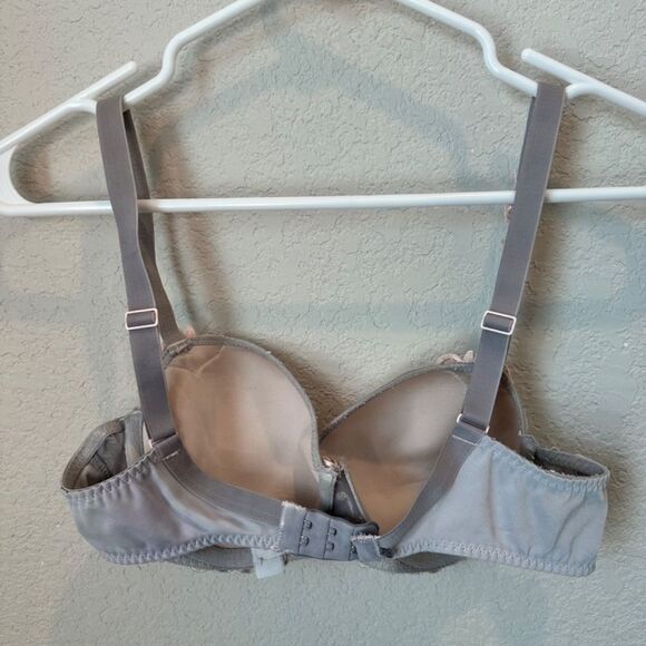 Simone Perele Light Pink & Grey Lace Detail Full Coverage Bra - Size 34C - EUC - Picture 4 of 6